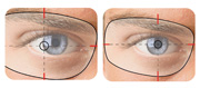 Расстояние между центрами глаз. Децентрация очковой линзы это. Разметка бифокальных линз. Разметка асферических линз. Разметка очковых линз.